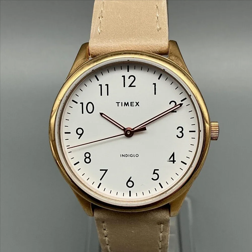 Timex Indiglo Easy Reader Womens Watch 32mm Leather TW2T72400 New Battery